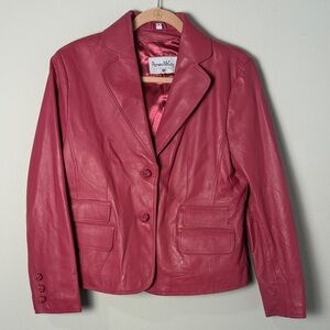 Pamela McCoy Pink Leather Vintage Blazer